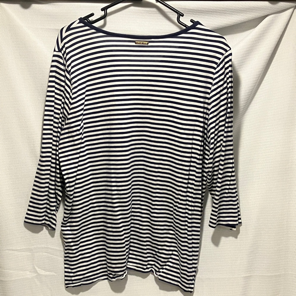 Michael Kors Navy and White Striped Blouse - Picture 3 of 7